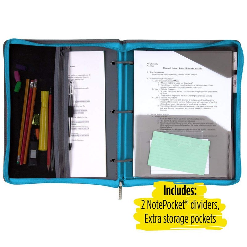 Five Star Flex Hybrid NoteBinder, 1 Inch Ring Binder, Notebook and Binder All-in-One, Teal (73420) - Image 5